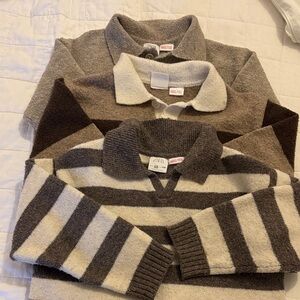 Zara Brown and Cream Polo Sweater Trio